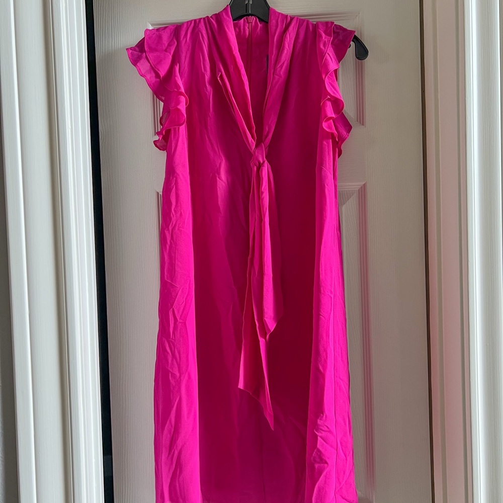 Vince Camuto Pink Ruffled Tie Front Sundress